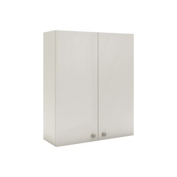 Corp Baie Zaria, Suspendat, 2 Usi, Alb lucios/Alb, MDF, L 60 x l 22 x H 72 cm