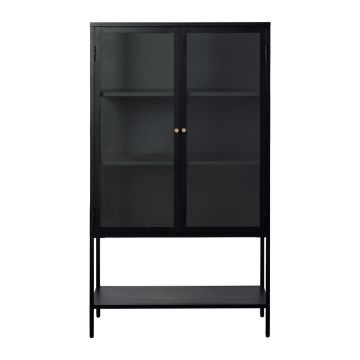 Vitrină neagră din metal 90x160 cm Carmel – Unique Furniture