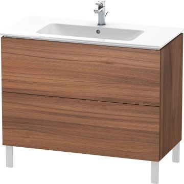 Dulap baza pe pardoseala Duravit L-Cube cu doua sertare 102cm nuc natur decor