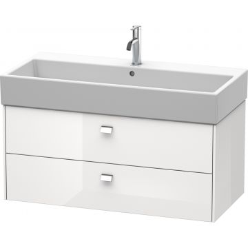 Dulap baza suspendat Duravit Brioso 984x442mm cu doua sertare alb lucios manere crom