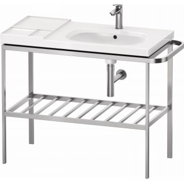 Consola metalica Duravit Aurena pentru lavoar 100x50cm orientare drepta montaj pe pardoseala inclus portprosop finisaj inox periat