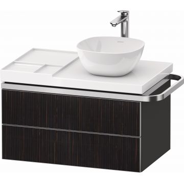 Dulap baza suspendat Duravit Aurena 784 x 492mm pentru blat ceramic cu doua sertare orientare dreapta inclus portprosop riflaj Ebony mat