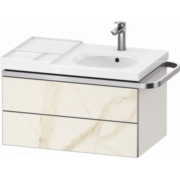 Dulap baza suspendat Duravit Aurena 784 x 492mm pentru lavoar cu doua sertare orientare dreapta inclus portprosop marmura mat