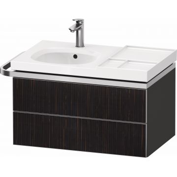 Dulap baza suspendat Duravit Aurena 784 x 492mm pentru lavoar cu doua sertare orientare stanga inclus portprosop riflaj Ebony mat