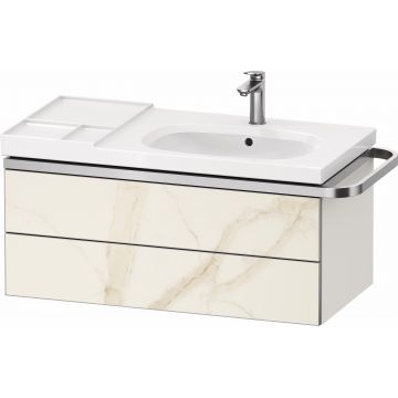 Dulap baza suspendat Duravit Aurena 984 x 492mm pentru lavoar cu doua sertare orientare dreapta inclus portprosop marmura mat