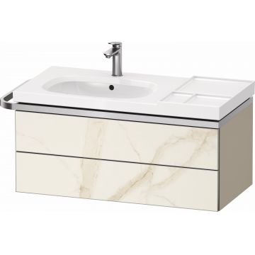 Dulap baza suspendat Duravit Aurena 984 x 492mm pentru lavoar cu doua sertare orientare stanga inclus portprosop marmura mat