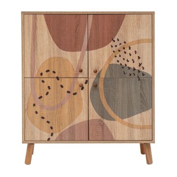 Dulap în culoare naturală cu aspect de lemn de stejar 95x111 cm Multilux – Kalune Design