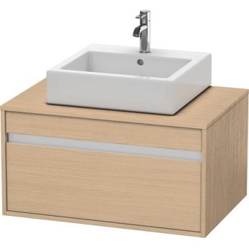 Dulap baza suspendat Duravit Ketho cu 1 sertar 80x55cm pentru lavoar pe blat stejar natur