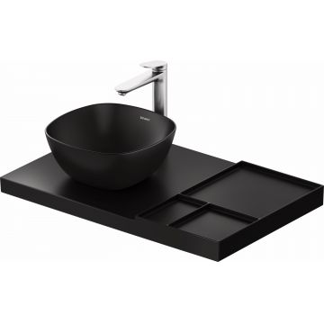 Blat ceramic Duravit Aurena 800x500mm HygieneGlaze Plus orientare stanga negru mat