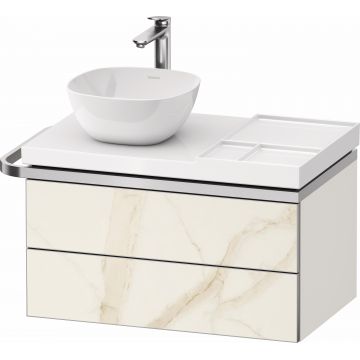 Dulap baza suspendat Duravit Aurena 784 x 492mm pentru blat ceramic cu doua sertare orientare stanga inclus portprosop marmura mat