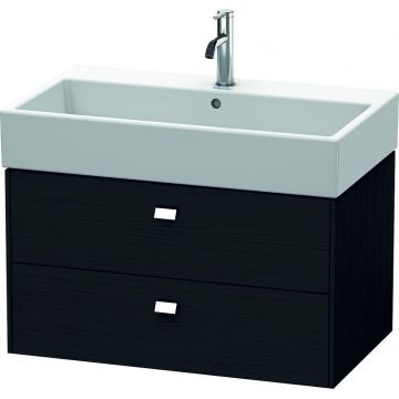 Dulap baza suspendat Duravit Brioso 784x442mm cu doua sertare stejar negru manere crom