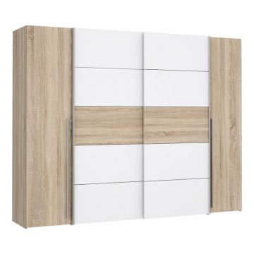 Dulap cu 4 usi Verzo stejar alb melamina 270.5x61x210.5 cm