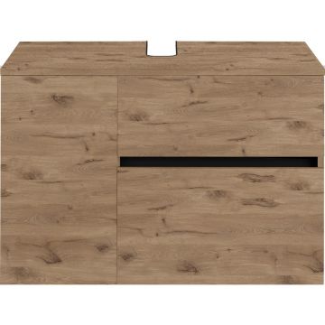 Dulap sub chiuvetă în culoare naturală suspendat cu aspect de lemn de stejar 80x53 cm Wisla – Støraa