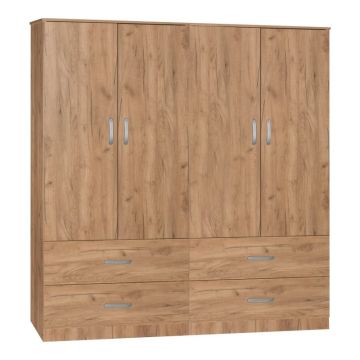 Dulap Zelia B cu 4 sertare culoare naturala 158x42x180 cm