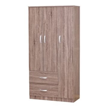 Dulap Zelia cu 2 usi si sertare culoare nuc 90x42x180 cm