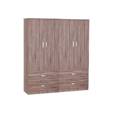 Dulap Zelia cu 4 sertare culoare nuc 158x42x180 cm