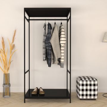 Dulap multifunctional Model Safran, Negru, 100x40x170 cm