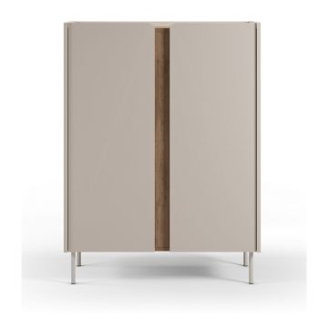 Dulap crem/în culoare naturală cu aspect de lemn de stejar 90x120x40 cm Lucile – Marckeric Dulap crem/în culoare naturală cu aspect de lemn de stejar 90x120x40 cm Lucile – Marckeric