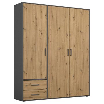 DULAP CU UȘI ROTATIVE gri, stejar Artisan DULAP CU UȘI ROTATIVE gri, stejar Artisan
