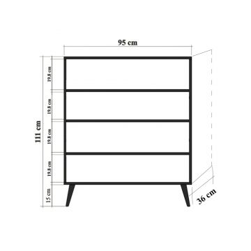 Dulap multifunctional, Hanah Home, panou aglomerat melaminat, stejar sonoma, 95x36x111 cm, 863SPH3953 Dulap multifunctional, Hanah Home, panou aglomerat melaminat, stejar sonoma, 95x36x111 cm, 863SPH3953