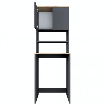Dulap pentru masina de spalat, Hanah Home, pal melaminat, nuc si antracit, 65x60x183.6 cm Dulap pentru masina de spalat, Hanah Home, pal melaminat, nuc si antracit, 65x60x183.6 cm