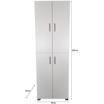 Dulap sau pantofar Leon, alb, 70x34x210 cm Dulap sau pantofar Leon, alb, 70x34x210 cm