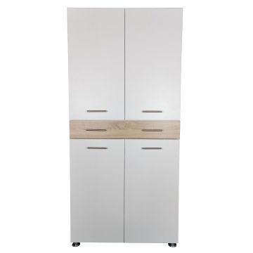 Dulap sau pantofar Zaragosa, stejar alb si alb, 90x35x195 cm Dulap sau pantofar Zaragosa, stejar alb si alb, 90x35x195 cm