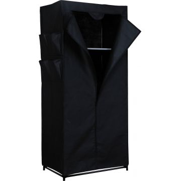 Dulap textil portabil cu 1 fermoar, negru, 70x46x154 cm Dulap textil portabil cu 1 fermoar, negru, 70x46x154 cm
