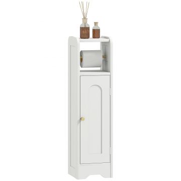 HOMCOM Mobilier baie mobilier toaletă WC depozitare îngust cu raft ajustabil economie spațiu pentru spații mici alb | Aosom Romania HOMCOM Mobilier baie mobilier toaletă WC depozitare îngust cu raft ajustabil economie spațiu pentru spații mici alb | Aosom Romania