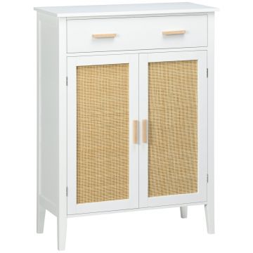 HOMCOM Mobilier pentru încălțăminte de depozitare cu 2 uși efect canelură sertar 80 x 35 x 110 cm alb | Aosom Romania HOMCOM Mobilier pentru încălțăminte de depozitare cu 2 uși efect canelură sertar 80 x 35 x 110 cm alb | Aosom Romania