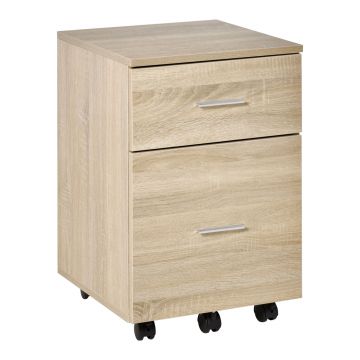 Vinsetto Sertar de birou sertar de depozitare mobil 2 sertare 5 roți din placaj de particule 39,5 x 39 x 58,5 cm stejar | Aosom Romania Vinsetto Sertar de birou sertar de depozitare mobil 2 sertare 5 roți din placaj de particule 39,5 x 39 x 58,5 cm stejar | Aosom Romania