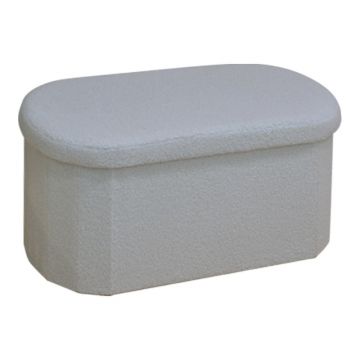 Bancuta hol cufar cu depozitare Ottoman Otto boucle Ivoar 76x38x38 cm Bancuta hol cufar cu depozitare Ottoman Otto boucle Ivoar 76x38x38 cm