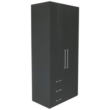 DULAP CU UȘI ROTATIVE antracit, antracit lucios intens DULAP CU UȘI ROTATIVE antracit, antracit lucios intens