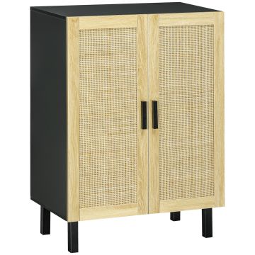 HOMCOM Bufet inalt mobila de depozitare design boem dubla usi cu 3 rafturi in canepa - 73 x 41 x 102 cm | Aosom Romania HOMCOM Bufet inalt mobila de depozitare design boem dubla usi cu 3 rafturi in canepa - 73 x 41 x 102 cm | Aosom Romania