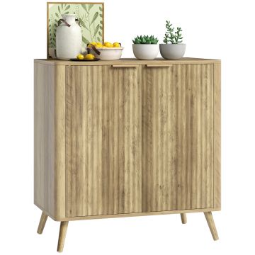 HOMCOM Bufet sufragerie mobilier de depozitare cu dulap cu 2 uși și raft reglabil, 77 x 40 x 81 cm, aspect lemn | Aosom Romania HOMCOM Bufet sufragerie mobilier de depozitare cu dulap cu 2 uși și raft reglabil, 77 x 40 x 81 cm, aspect lemn | Aosom Romania