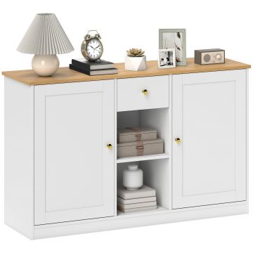 HOMCOM Comodă de bucătărie, Sideboard cu Sertar, Dulapuri, Rafturi, Span, Alb | Aosom Romania HOMCOM Comodă de bucătărie, Sideboard cu Sertar, Dulapuri, Rafturi, Span, Alb | Aosom Romania