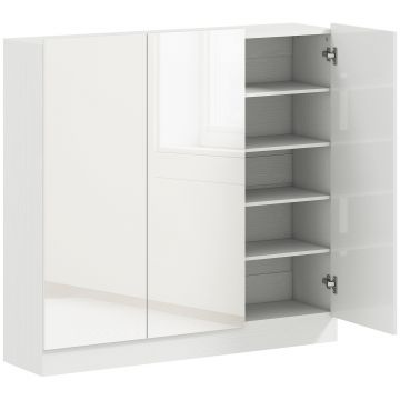 HOMCOM Dulap de Pantofi pentru 25-30 de Pantofi cu Uși Amortizate, Alb Lucios | Aosom Romania HOMCOM Dulap de Pantofi pentru 25-30 de Pantofi cu Uși Amortizate, Alb Lucios | Aosom Romania