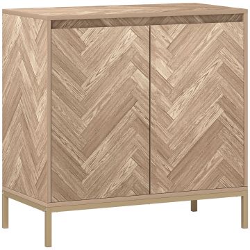 HOMCOM Mobilier de depozitare bufet cu 2 uși în șevalet, raft reglabil și picioare din oțel, dim. 78 x 40 x 78 cm, stejar | Aosom Romania HOMCOM Mobilier de depozitare bufet cu 2 uși în șevalet, raft reglabil și picioare din oțel, dim. 78 x 40 x 78 cm, stejar | Aosom Romania