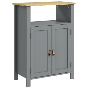 kleankin Mobilier de baie scund multi-rangements mare nișă placard dublu uși gri și natural | Aosom Romania kleankin Mobilier de baie scund multi-rangements mare nișă placard dublu uși gri și natural | Aosom Romania