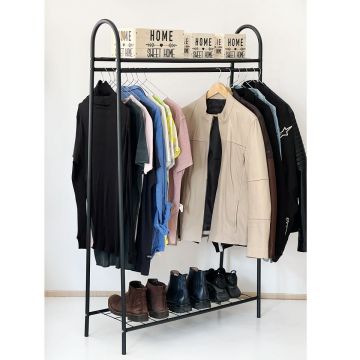 Stand umerase haine, Stronger Homs, negru,145 X 32 X 89 cm,W-5191 Stand umerase haine, Stronger Homs, negru,145 X 32 X 89 cm,W-5191